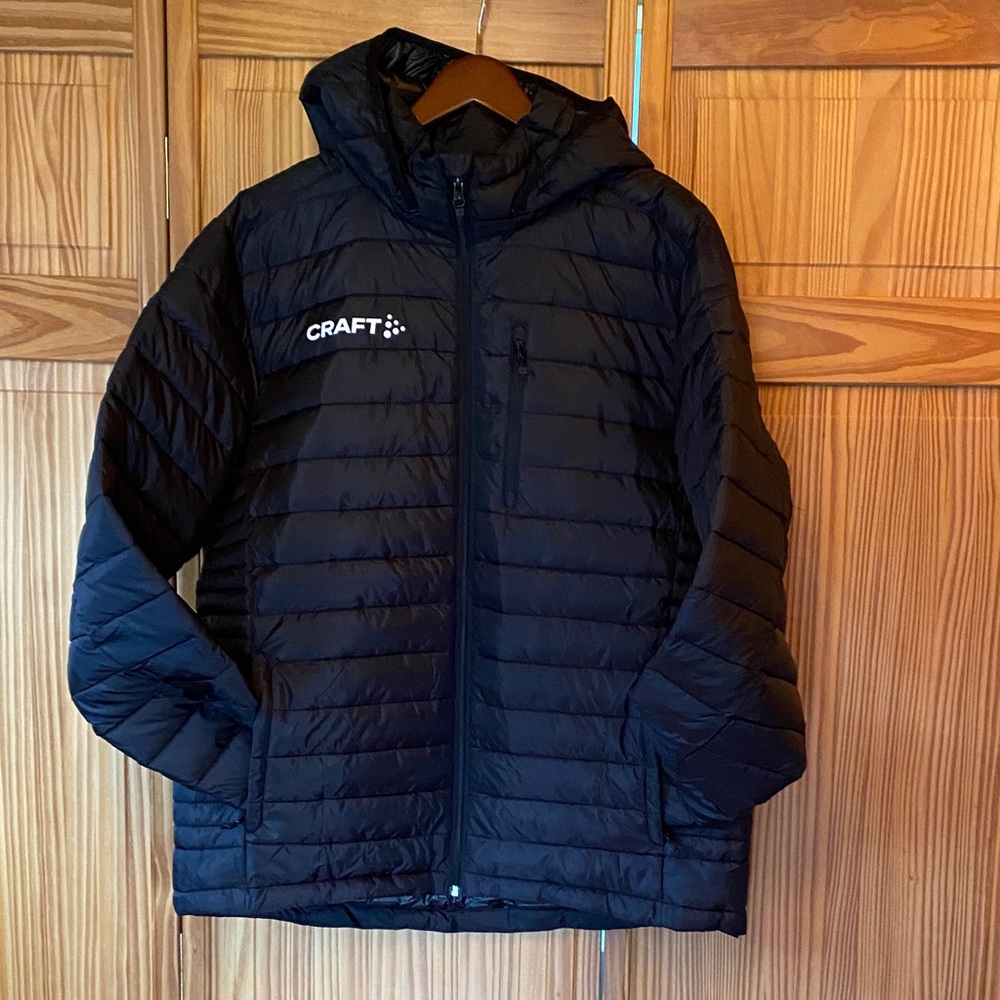 Craft Quilted Black Hooded Jacket